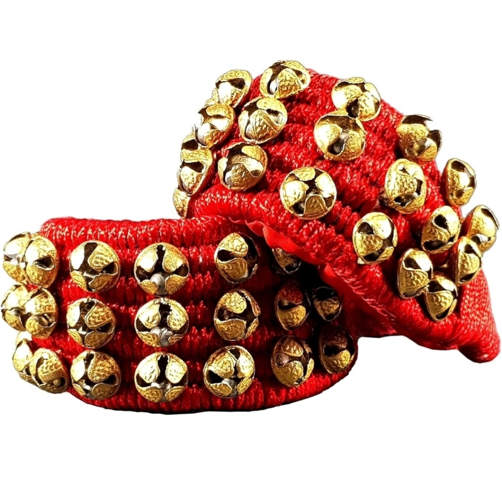 3 Line Ghungroo on Red Cushion Pads